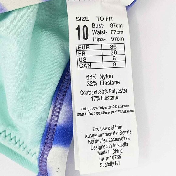 Seafolly DD Cup Beach Break Convertible Cross Back Bralette Bikini Top Size 6 - Picture 9 of 13